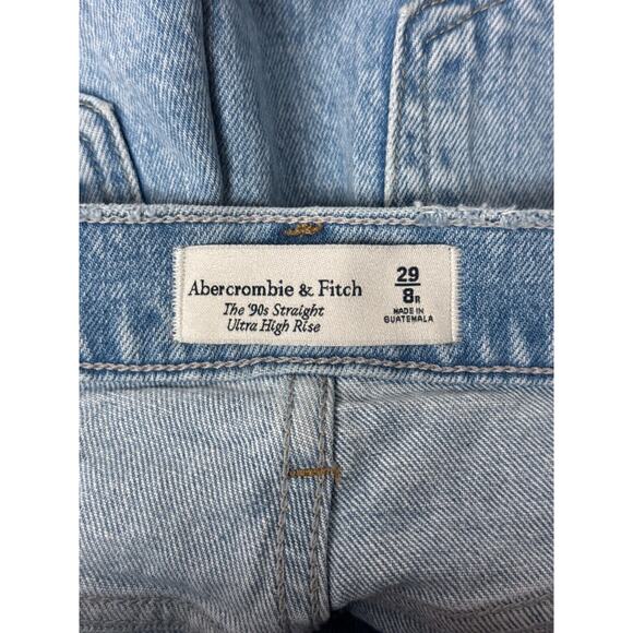 Abercrombie & Fitch Jeans 29 / 8 Womens 90s Straight High Rise Cross Button - Picture 6 of 7